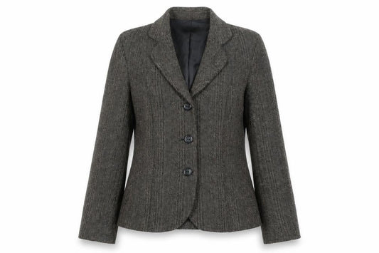 Caviar Women's Grey Herringbone Blazer Size 12