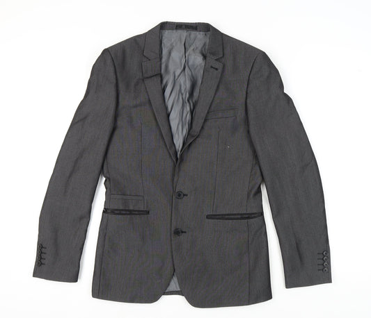 Next Men's Grey Striped Blazer 36R Regular Fit