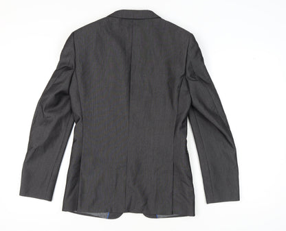 Next Men's Grey Striped Blazer 36R Regular Fit