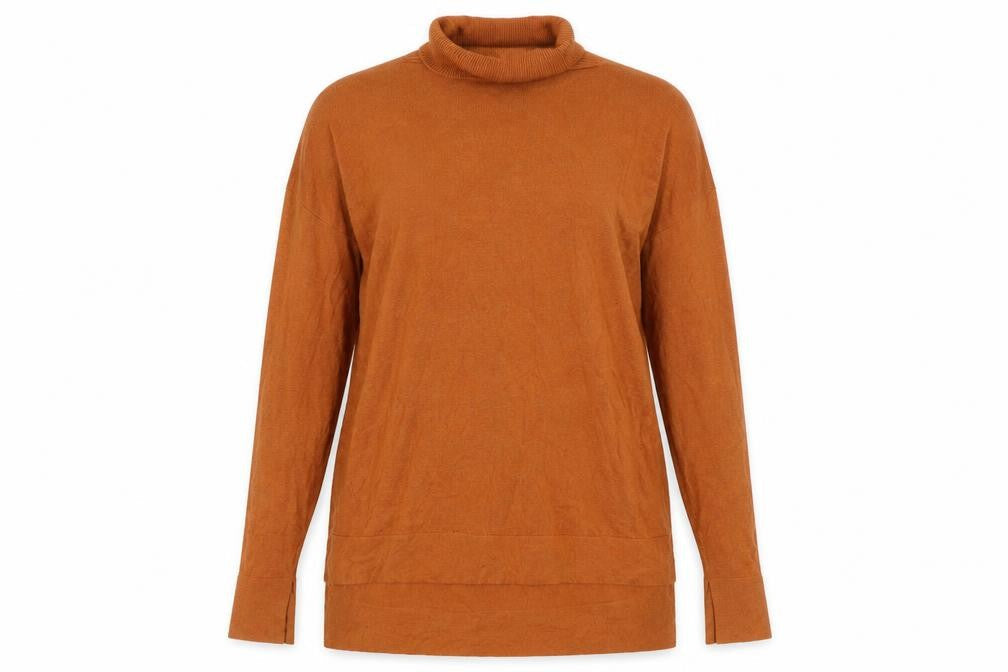 Marks & Spencer Women's Brown Roll Neck Jumper Size 10
