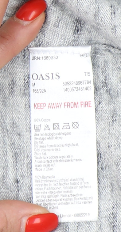 Oasis Women's Grey Wrap Cardigan M Long Sleeve