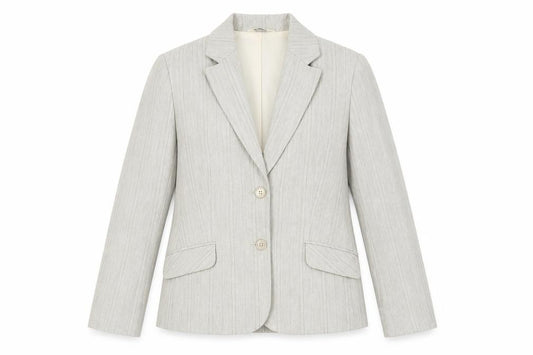 BHS Women Neutral Pinstripe Regular Blazer Size 12