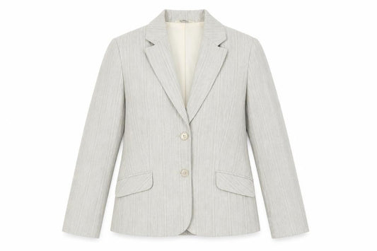 BHS Women Neutral Pinstripe Regular Blazer Size 12