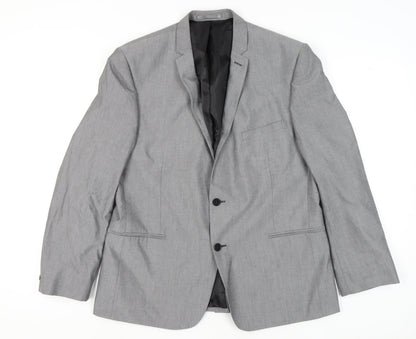 Additional front view of Red Herring Men's Grey Blazer, 46, Regular Fit