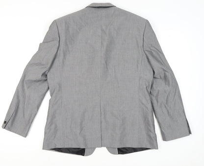 Back view of Red Herring Men's Grey Blazer, 46, Regular Fit