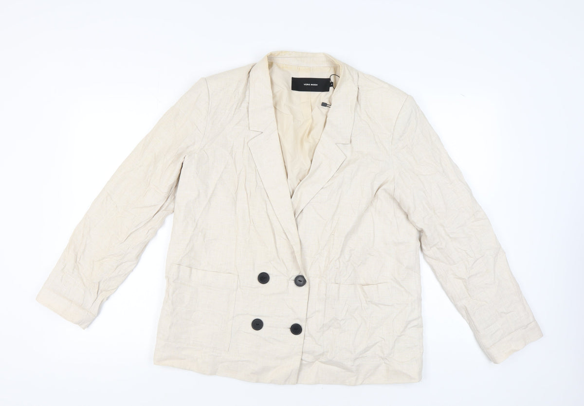 Vero Moda Women's Beige Blazer Size 18 Double-Breasted