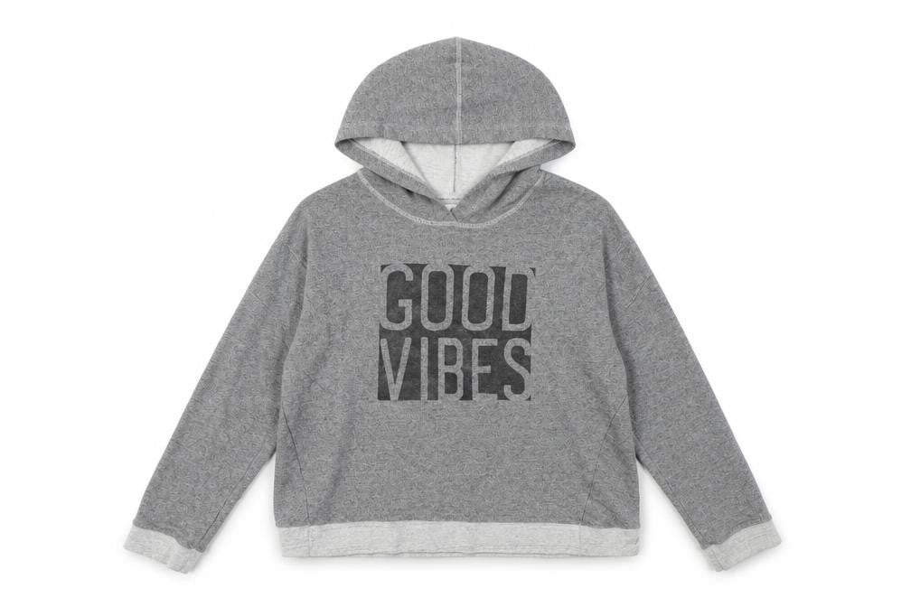 Sundry Women's Grey Pullover Hoodie Size 12 - Good Vibes