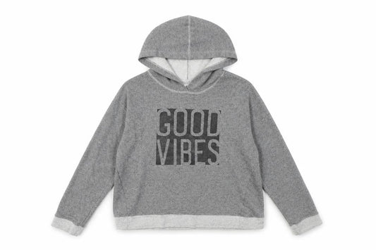 Sundry Women's Grey Pullover Hoodie Size 12 - Good Vibes
