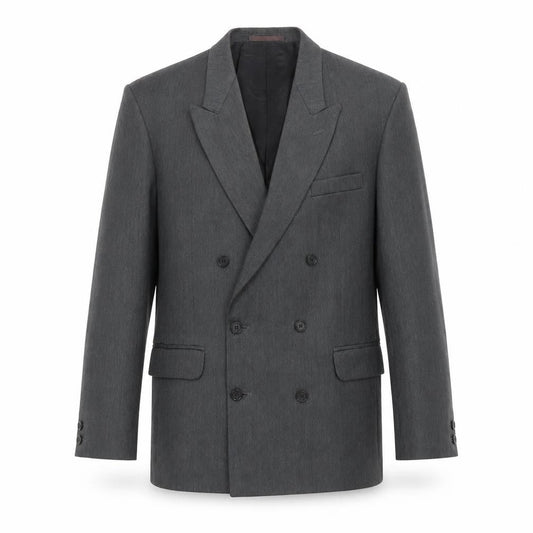 ID Men's Grey Double-Breasted Blazer - Size 38 R