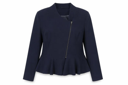 Front view of Collection London Women's Blue Regular Suit Jacket