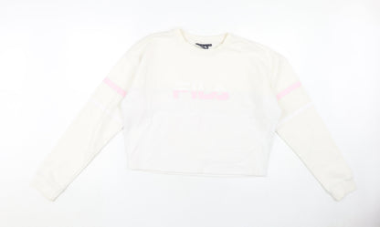 Additional front view of Fila Women's Large White Sweatshirt Pullover with Logo