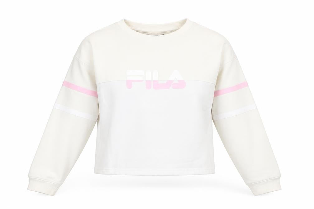 Fila Women's Large White Sweatshirt Pullover with Logo