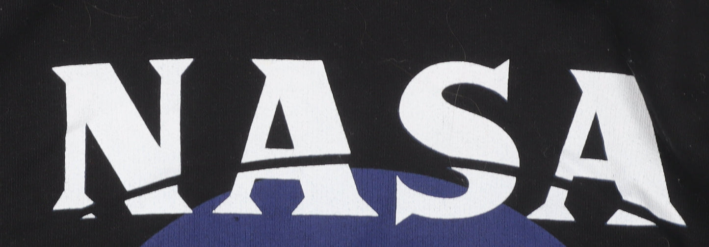 NASA Black Pullover Hoodie with NASA Logo for Unisex Adults
