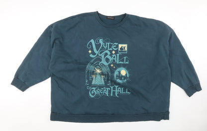 Harry Womens Potter Blue 2XL Pullover Graphic Sweatshirt