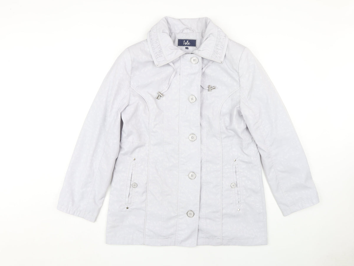 Isle Women's White Mid-Length Jacket, Size 12