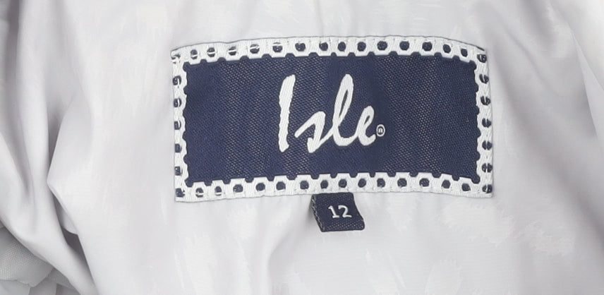 Isle Women's White Mid-Length Jacket, Size 12