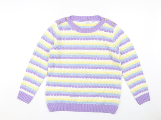 ISLE Women's Multicoloured Striped Jumper Size 12