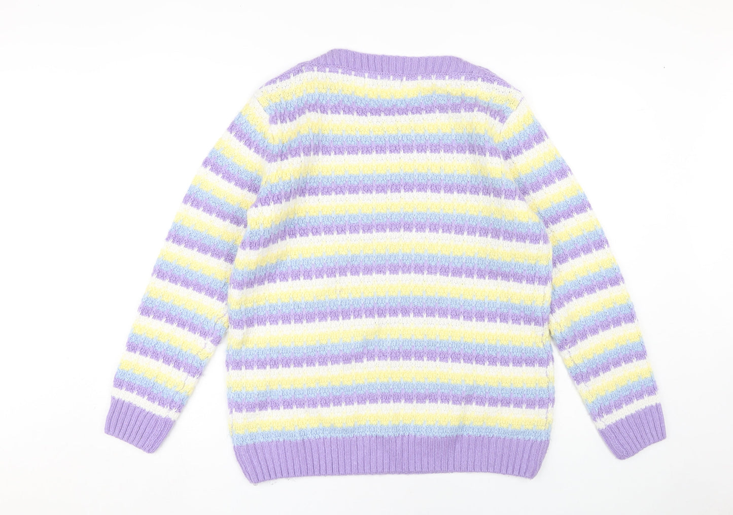 ISLE Women's Multicoloured Striped Jumper Size 12