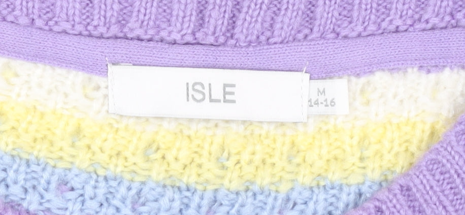 ISLE Women's Multicoloured Striped Jumper Size 12