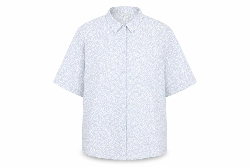 Monki Women's Blue Floral Collared Blouse Size S