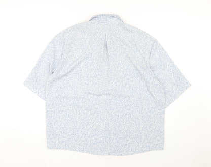 Monki Women's Blue Floral Collared Blouse Size S