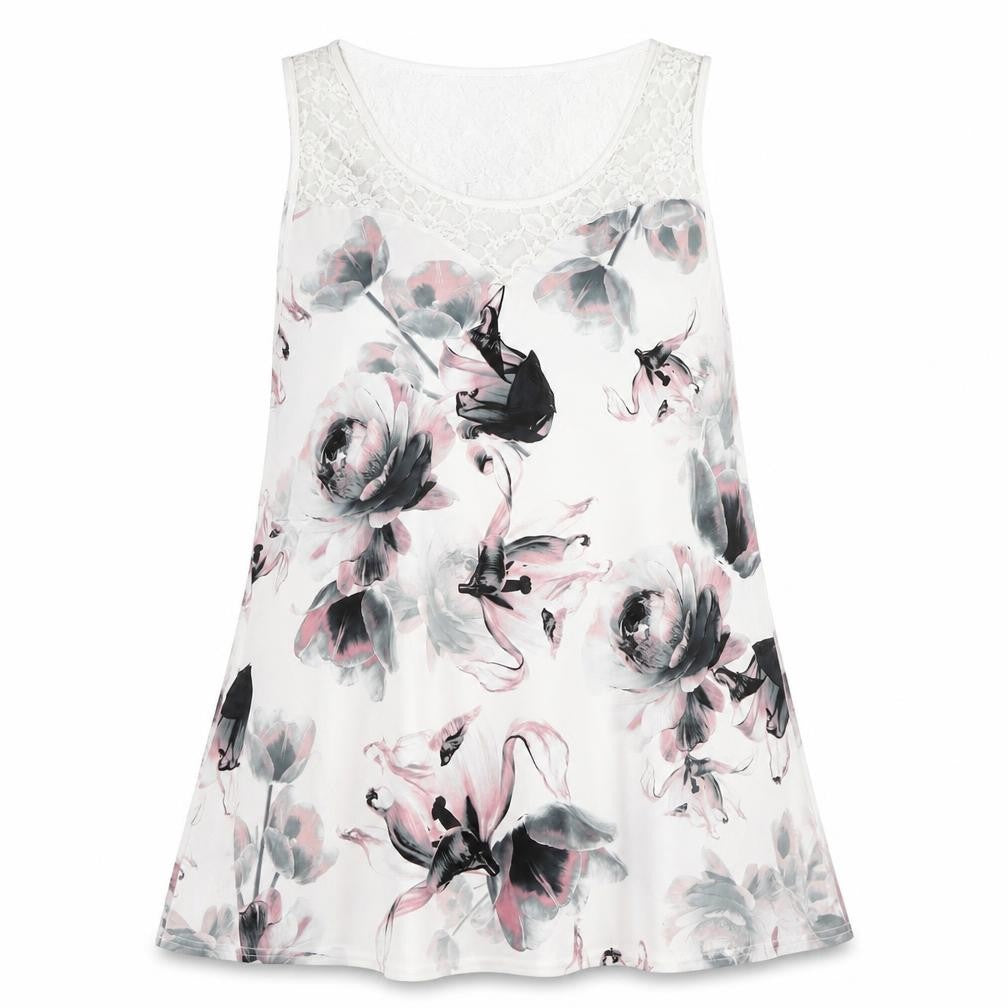 Yours Women's Plus Floral Lace Tank 22 Spring/Summer