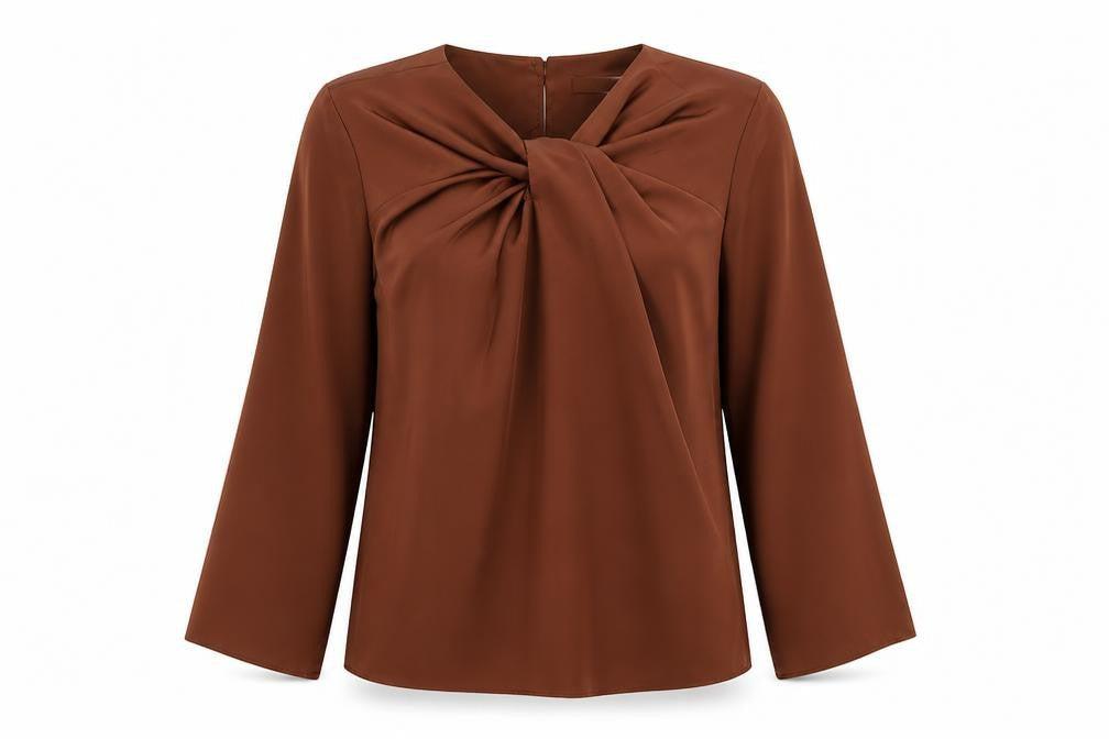 Fig & Basil Brown Long Sleeve Top Women's Size 12