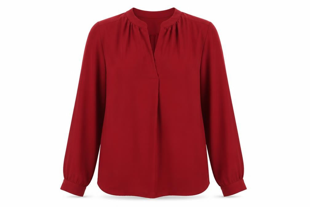 LOFT Women's Red Blouse, XS, Polyester, Casual