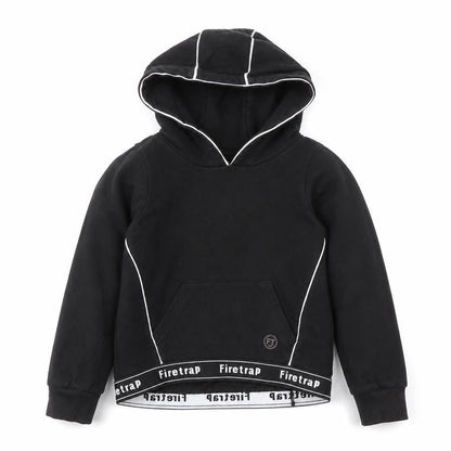 Firetrap Girls Black Hoodie, Age 4-5, Pullover Cotton