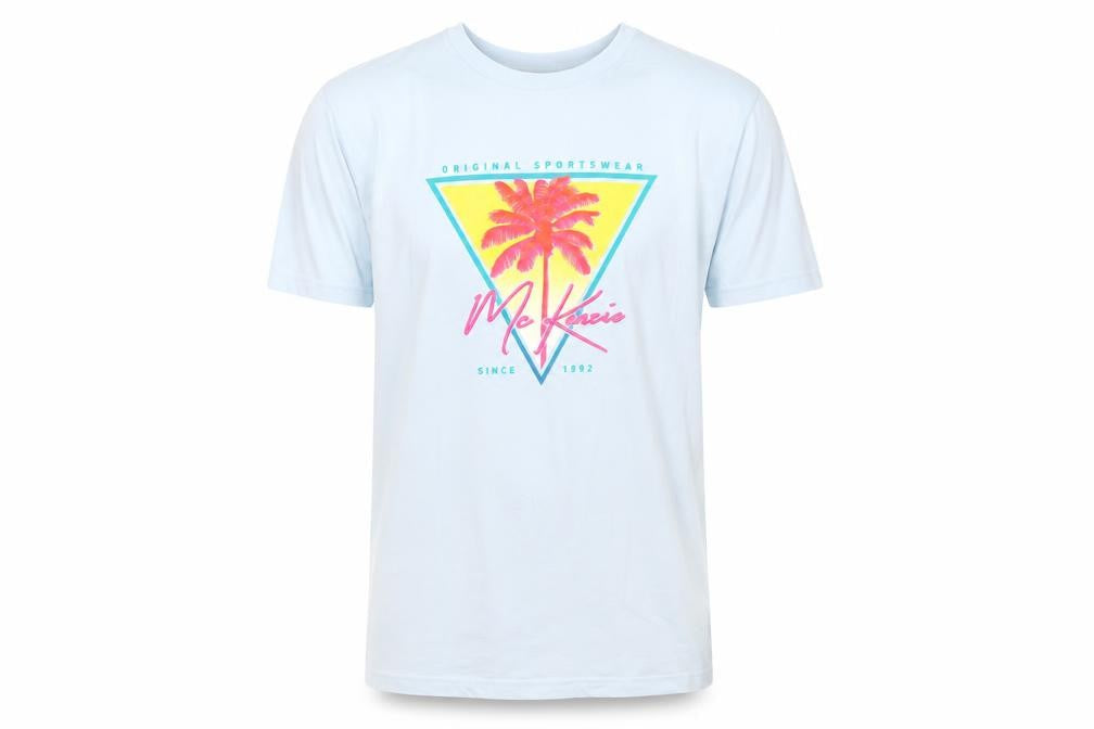 McKenzie Men's Blue Graphic T-Shirt, S, Beach Theme