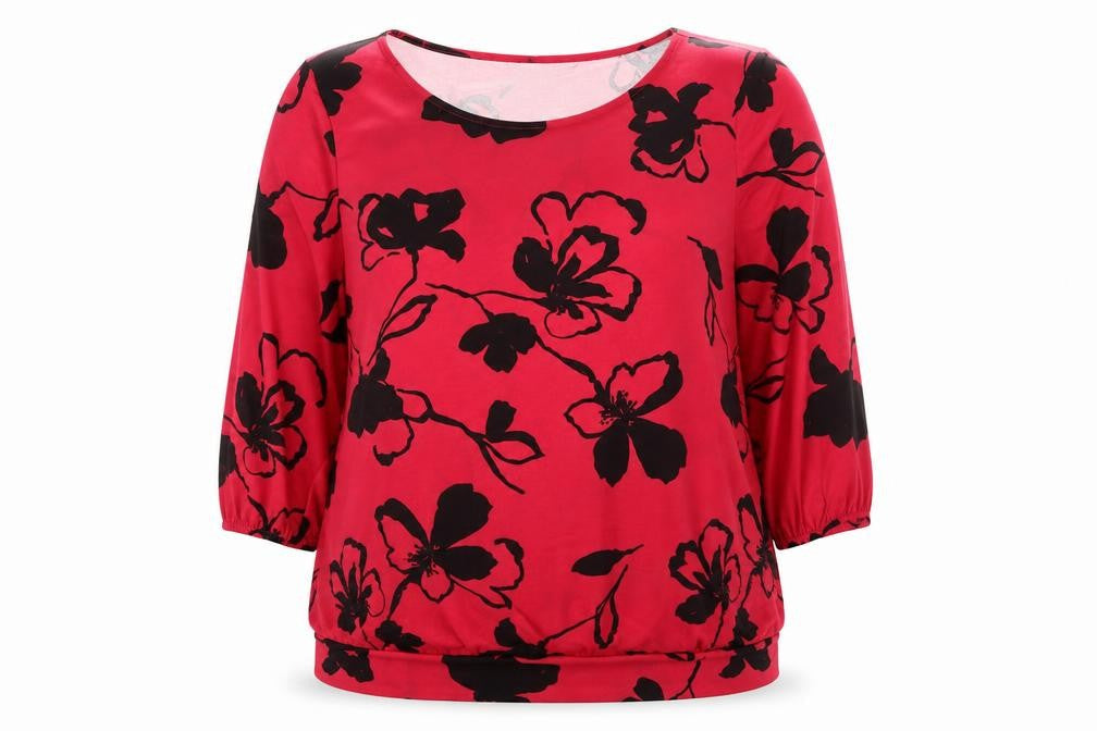 Bonmarché Women's Red Floral Top Size 22