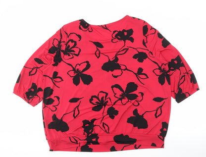 Bonmarché Women's Red Floral Top Size 22