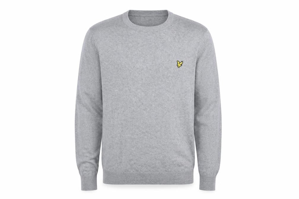 Lyle & Scott Men's Grey Cotton Pullover Jumper - Size L