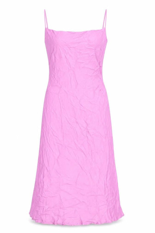 Zara Women's Pink Slip Dress - Size S, Strappy Sleeve