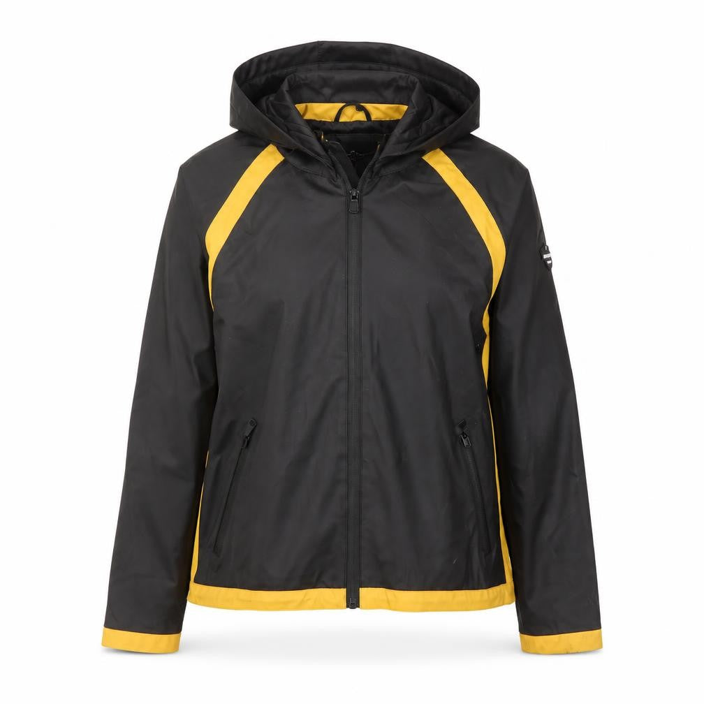 Jayloucy Women's Black Hooded Rain Jacket Size 10