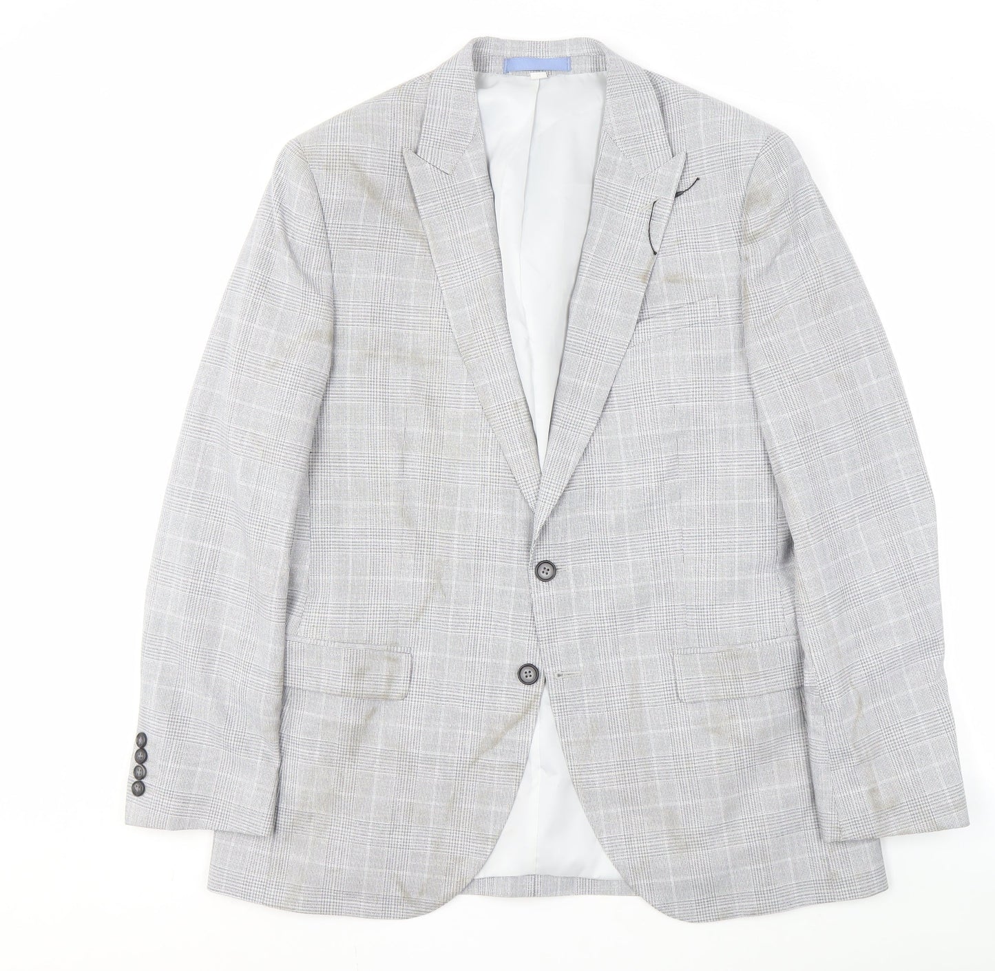 Marks and Spencer Men's Grey Check Suit Jacket UK 42