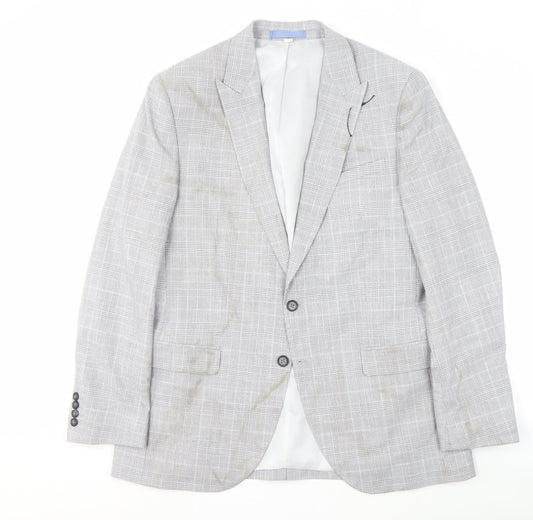 Marks and Spencer Men's Grey Check Suit Jacket UK 42