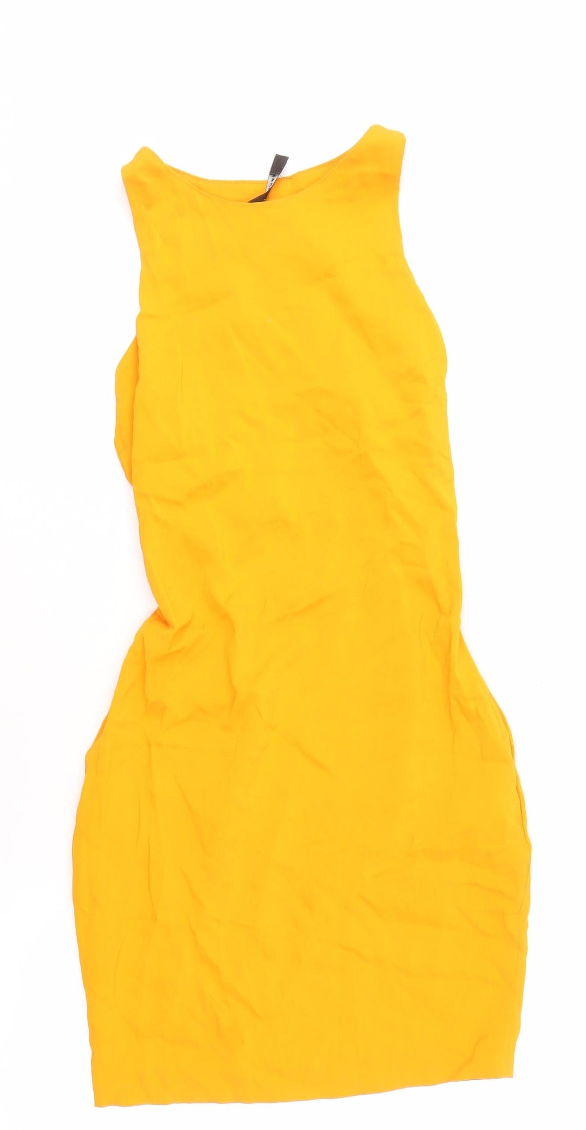 Zara Women's Yellow Sleeveless Dress XS