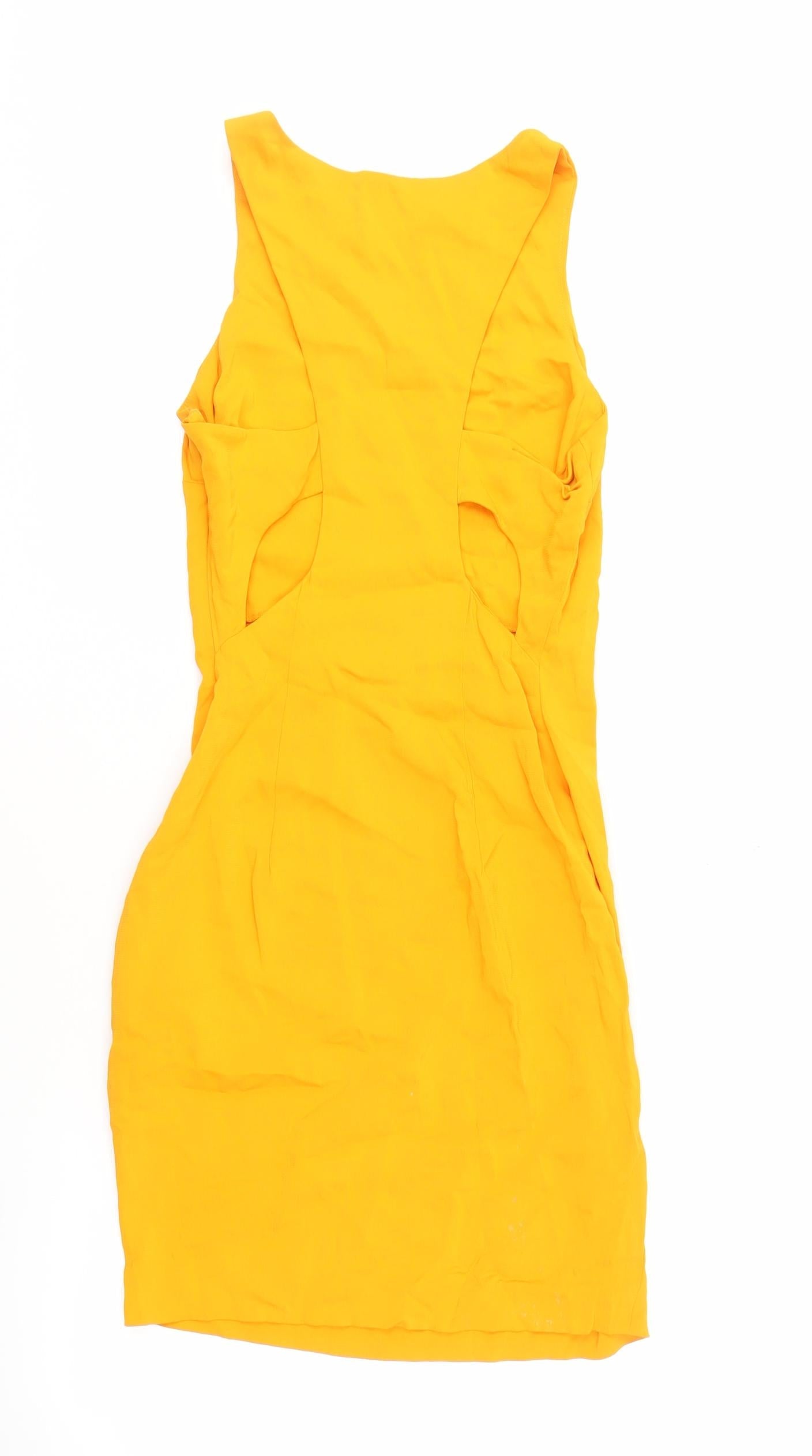 Zara Women's Yellow Sleeveless Dress XS