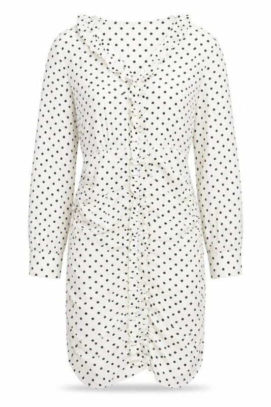 Zara Women's White Polka Dot Shirt Dress, Size S