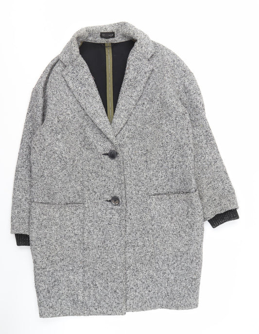 Topshop Women's Grey Overcoat S, Mid-Length