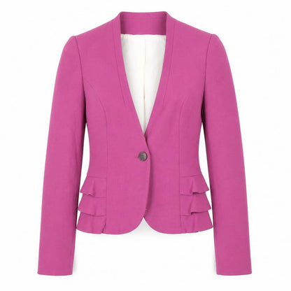 H&M Women's Pink Blazer Size 6 Ruffled