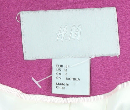 H&M Women's Pink Blazer Size 6 Ruffled