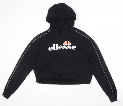 Additional front view of Ellesse Women's Black Hoodie, size 12, Comfortable Fit