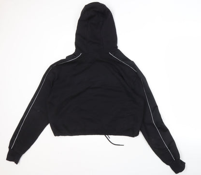 Back view of Ellesse Women's Black Hoodie, size 12, Comfortable Fit
