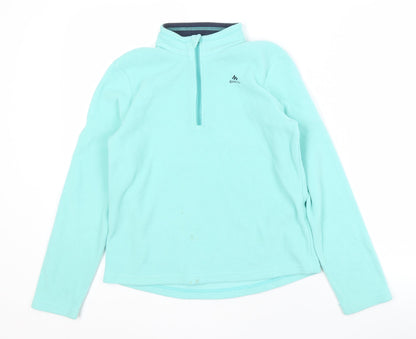 Additional front view of Decathlon girls’ blue fleece pullover sweatshirt 12-13 years