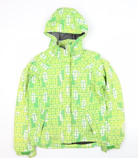 Girls Green Ski Jacket, Size 12, Winter Breathable Outerwear
