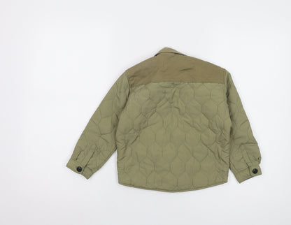 Back view of Zara boys’ green quilted jacket 3-4 years