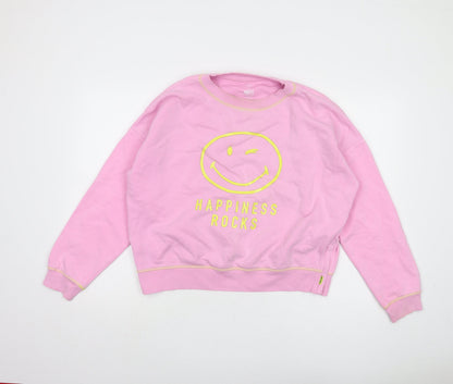 Additional front view of Marks & Spencer girls’ pink pullover sweatshirt 15-16y