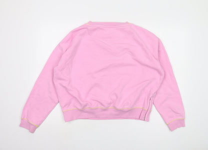 Back view of Marks & Spencer girls’ pink pullover sweatshirt 15-16y